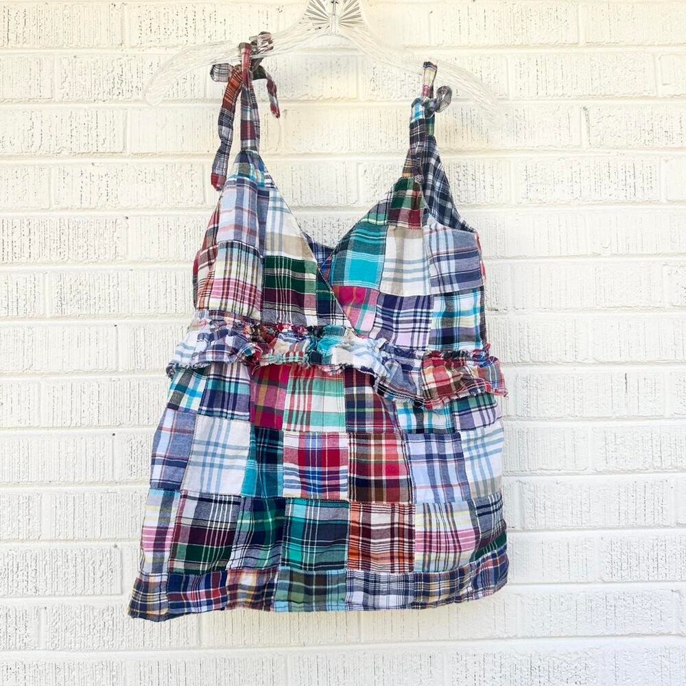 Pilcro Multicolor Plaid Patchwork Tank Top